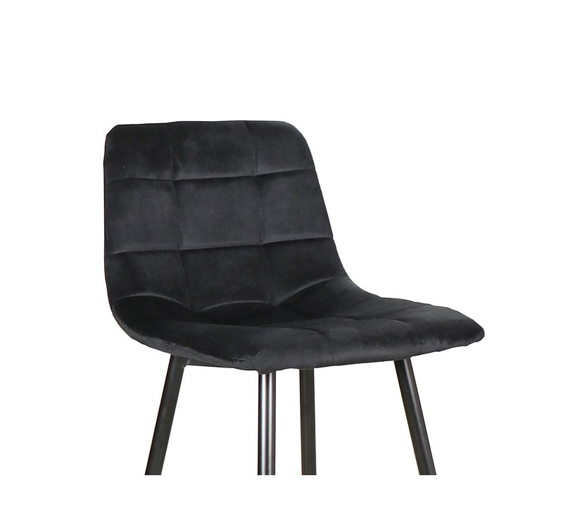 Καρέκλα μπαρ με επένδυση ύφασμα MIla-H 43x40x87 μαύρο/μαύρο βελούδο DIOMMI MILAH2VCC