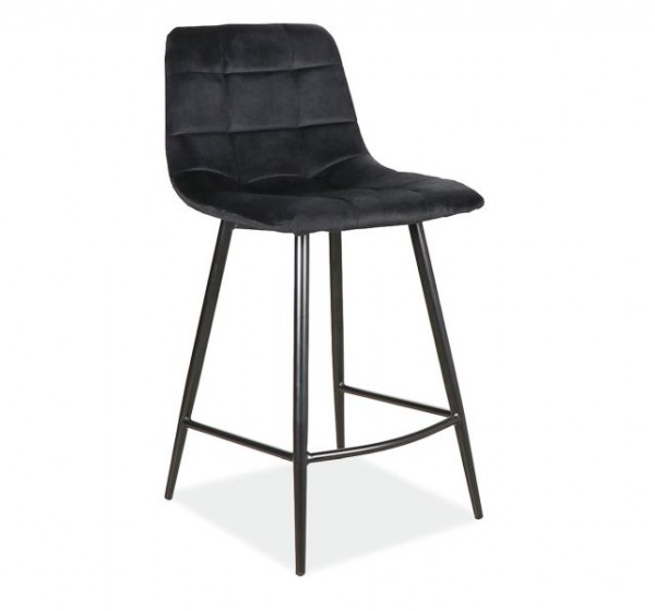 Καρέκλα μπαρ με επένδυση ύφασμα MIla-H 43x40x87 μαύρο/μαύρο βελούδο DIOMMI MILAH2VCC
