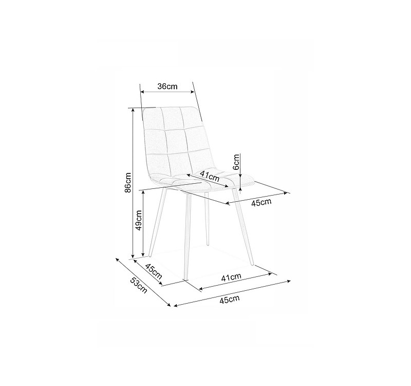 Επενδυμένη καρέκλα ύφασμια MIla 45x41x86 μαύρο/μπεζ βελούδο DIOMMI MILAVCBE