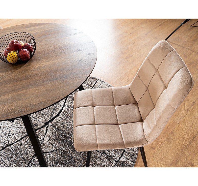 Επενδυμένη καρέκλα ύφασμια MIla 45x41x86 μαύρο/μπεζ βελούδο DIOMMI MILAVCBE