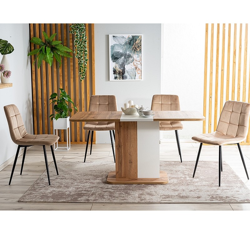 Επενδυμένη καρέκλα ύφασμια MIla 45x41x86 μαύρο/μπεζ βελούδο DIOMMI MILAVCBE