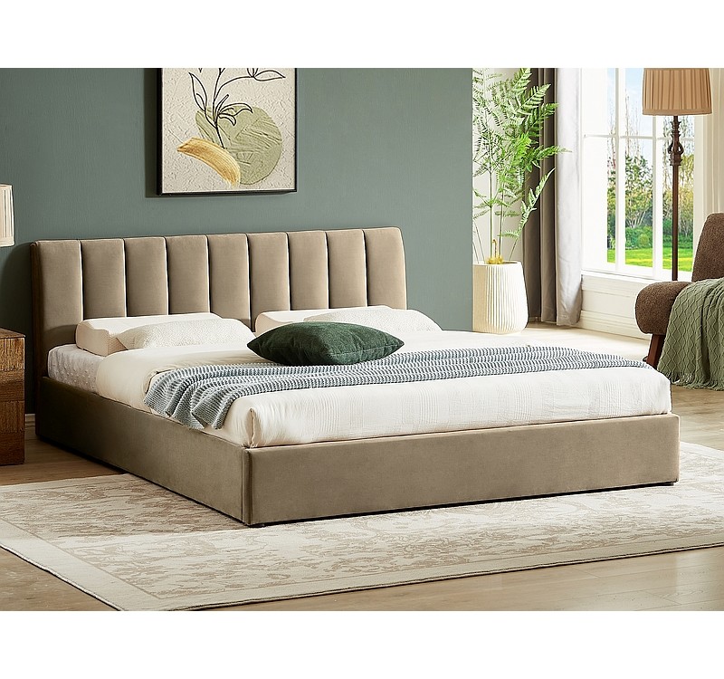 ŁÓŻKO MONTREAL VELVET 160X200 KOLOR BEŻ BLUVEL 28