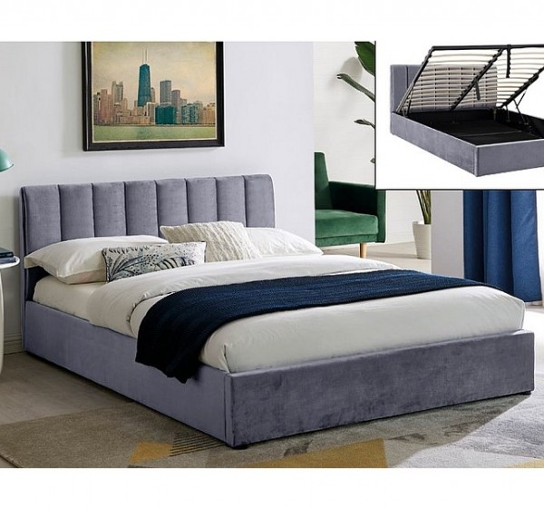 Επενδυμένο κρεβάτι Montreal 160x200 με Βελούδο σε χρώμα Γκρι DIOMMI MONTREALV160SZ