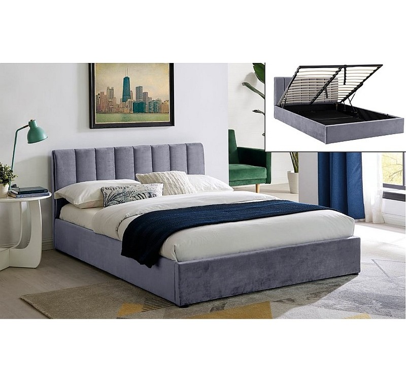 Επενδυμένο κρεβάτι Montreal 160x200 με Βελούδο σε χρώμα Γκρι DIOMMI MONTREALV160SZ