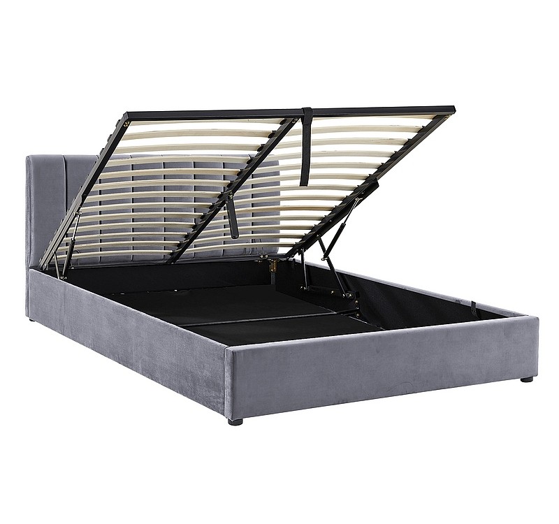 Επενδυμένο κρεβάτι Montreal 160x200 με Βελούδο σε χρώμα Γκρι DIOMMI MONTREALV160SZ