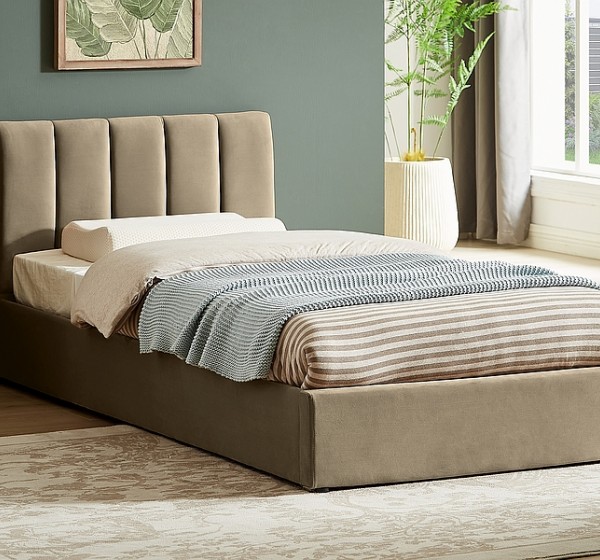 ŁÓŻKO MONTREAL VELVET 90X200 KOLOR BEŻ BLUVEL 28