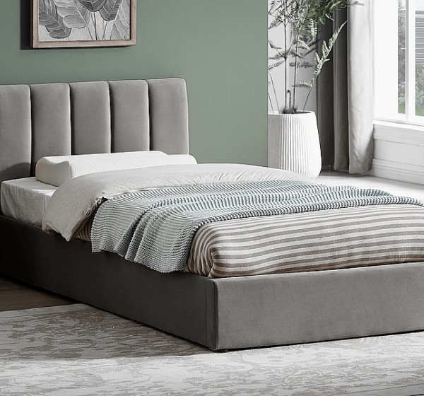 ŁÓŻKO MONTREAL VELVET 90X200 KOLOR SZARY TAP. 192