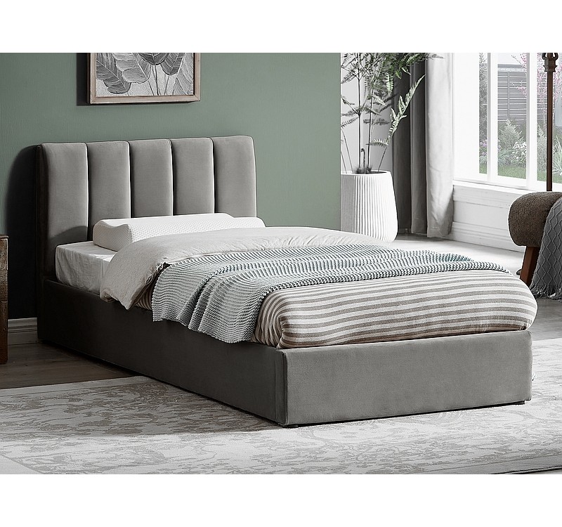 ŁÓŻKO MONTREAL VELVET 90X200 KOLOR SZARY TAP. 192