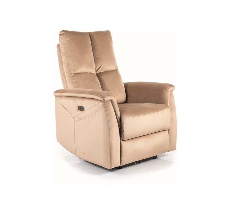 FOTEL ROZKŁADANY NEPTUN M (FUNKCJA MASAŻU) VELVET BEŻOWY BLUVEL 28