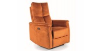 FOTEL ROZKŁADANY NEPTUN M (FUNKCJA MASAŻU) VELVET CYNAMONOWY BLUVEL 4215