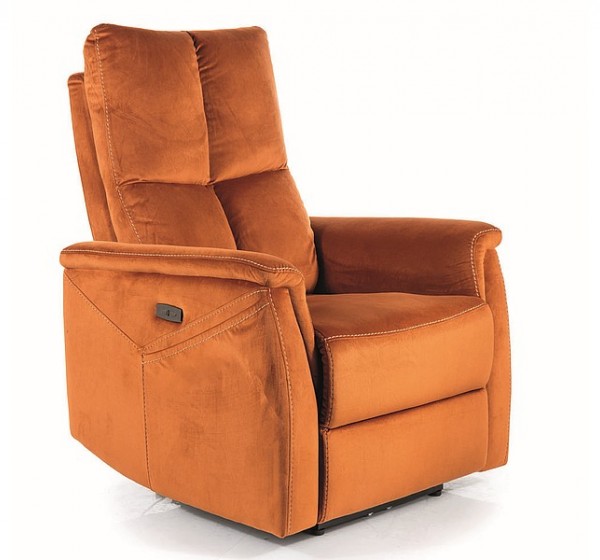 FOTEL ROZKŁADANY NEPTUN M (FUNKCJA MASAŻU) VELVET CYNAMONOWY BLUVEL 4215