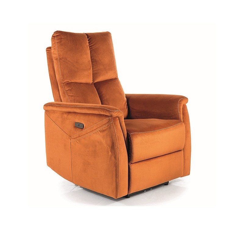 FOTEL ROZKŁADANY NEPTUN M (FUNKCJA MASAŻU) VELVET CYNAMONOWY BLUVEL 4215