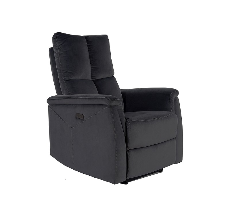 FOTEL ROZKŁADANY NEPTUN VELVET CZARNY BLUVEL 19