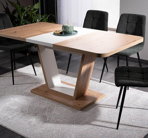 TABLE NIGEL OAK ARTISAN / WHITE MAT 120(160)X80 (D) DIOMMI NIGELDABM120D