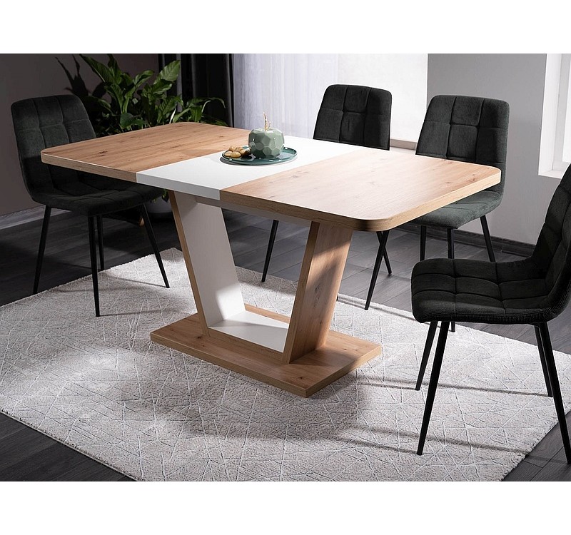 TABLE NIGEL OAK ARTISAN / WHITE MAT 120(160)X80 (D) DIOMMI NIGELDABM120D