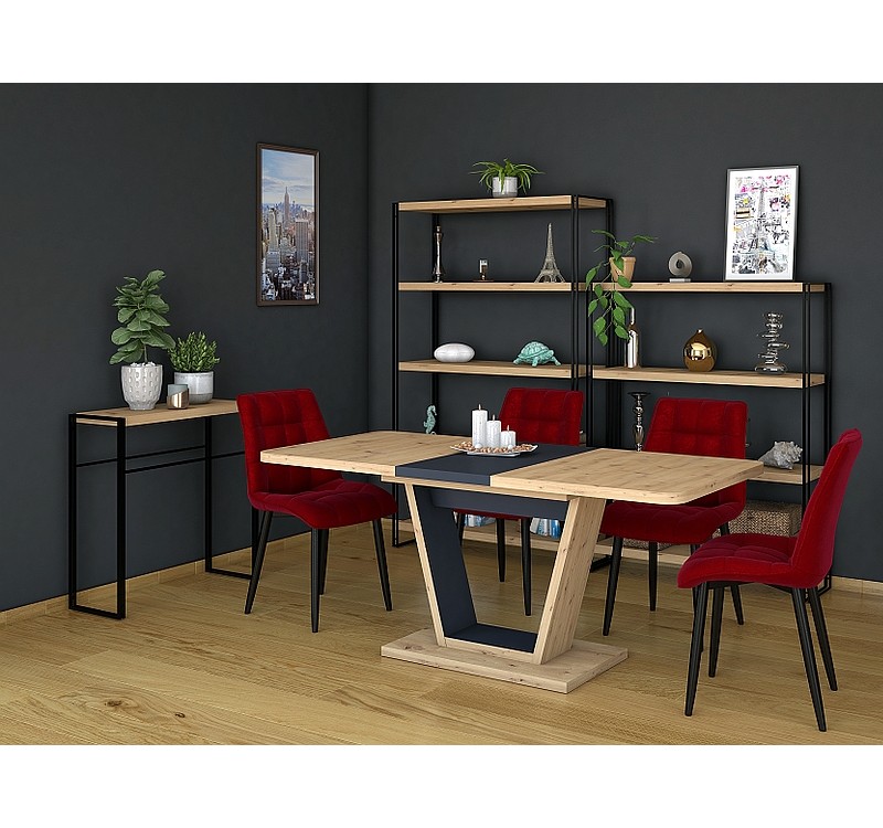 TABLE NIGEL OAK WOTAN / BROWN 120(160)X80 (D) DIOMMI NIGELDWBR120D