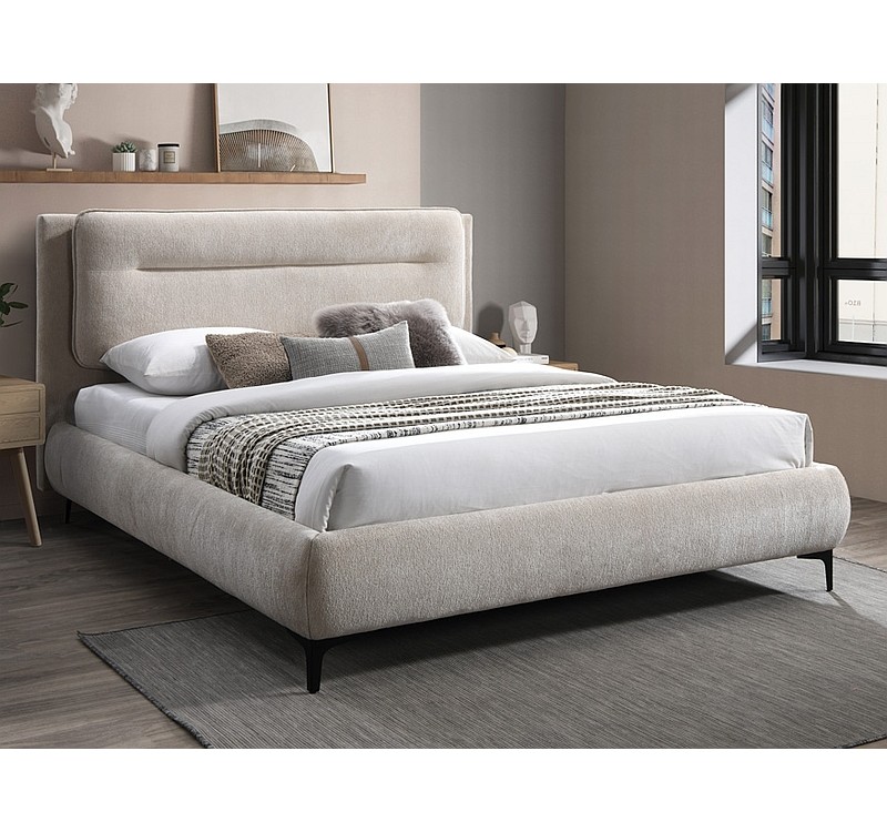 ŁÓŻKO NIKOZJA RAVEN 160x200 KOLOR C. BEŻ 28 / CZARNY