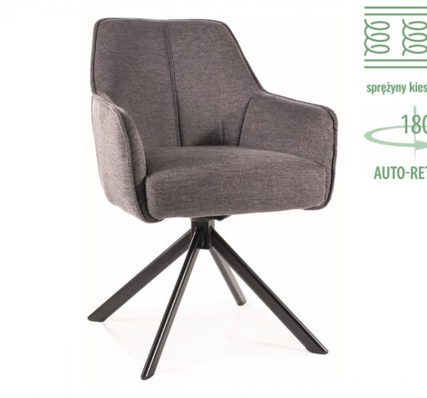 KRZESŁO NOTTI BREGO CZARNY STELAŻ / C. SZARY 18
