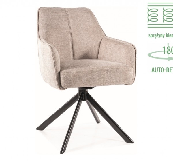 KRZESŁO NOTTI BREGO CZARNY STELAŻ / J. BEŻ 31