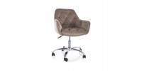 FOTEL OBROTOWY Q-190 VELVET CIEMNY BEŻ 40