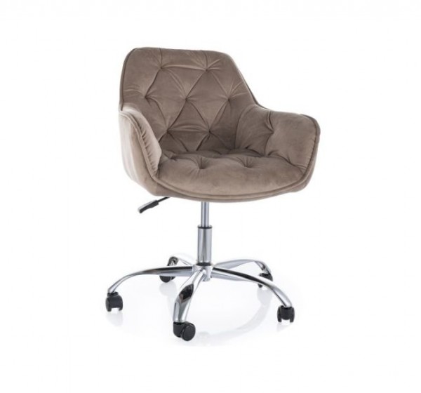 FOTEL OBROTOWY Q-190 VELVET CIEMNY BEŻ 40