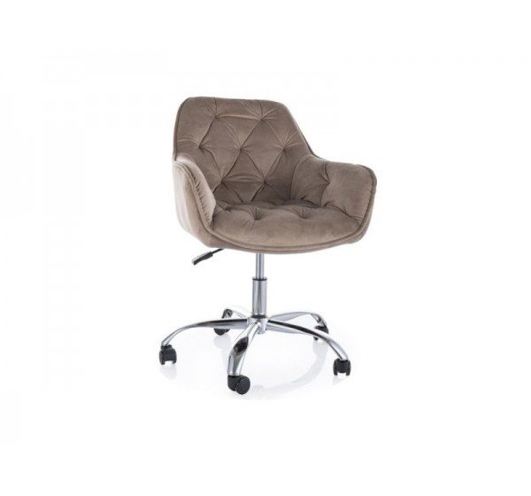 FOTEL OBROTOWY Q-190 VELVET CIEMNY BEŻ 40