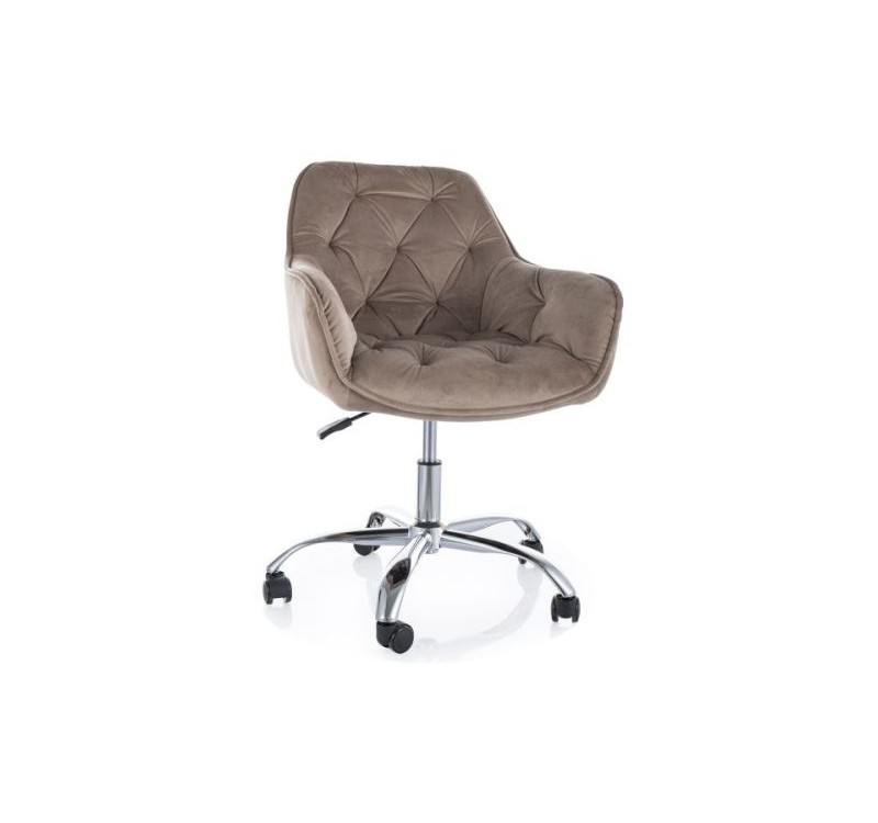 FOTEL OBROTOWY Q-190 VELVET CIEMNY BEŻ 40