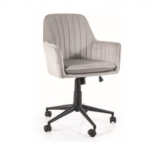 FOTEL OBROTOWY Q-886 VELVET JASNY SZARY BLUVEL 03