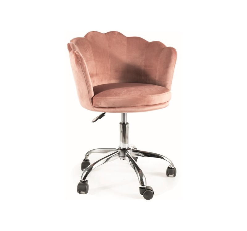 FOTEL OBROTOWY ROSE VELVET RÓŻ ANTYCZNY BLUVEL 52