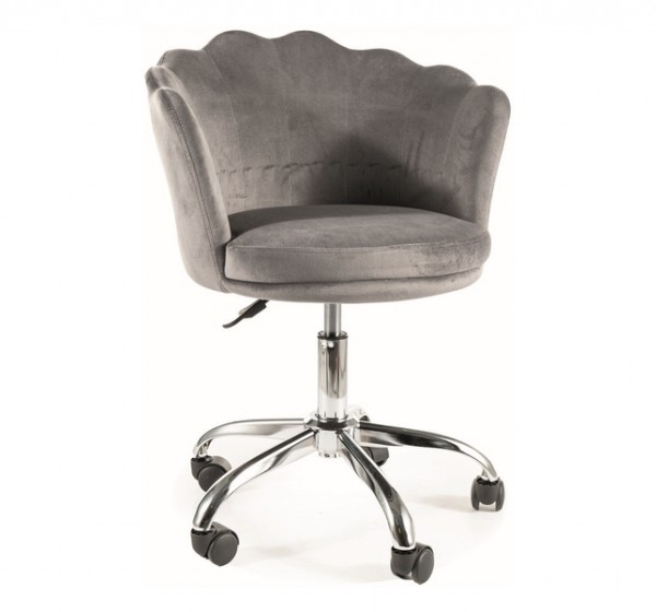 FOTEL OBROTOWY ROSE VELVET SZARY BLUVEL 14