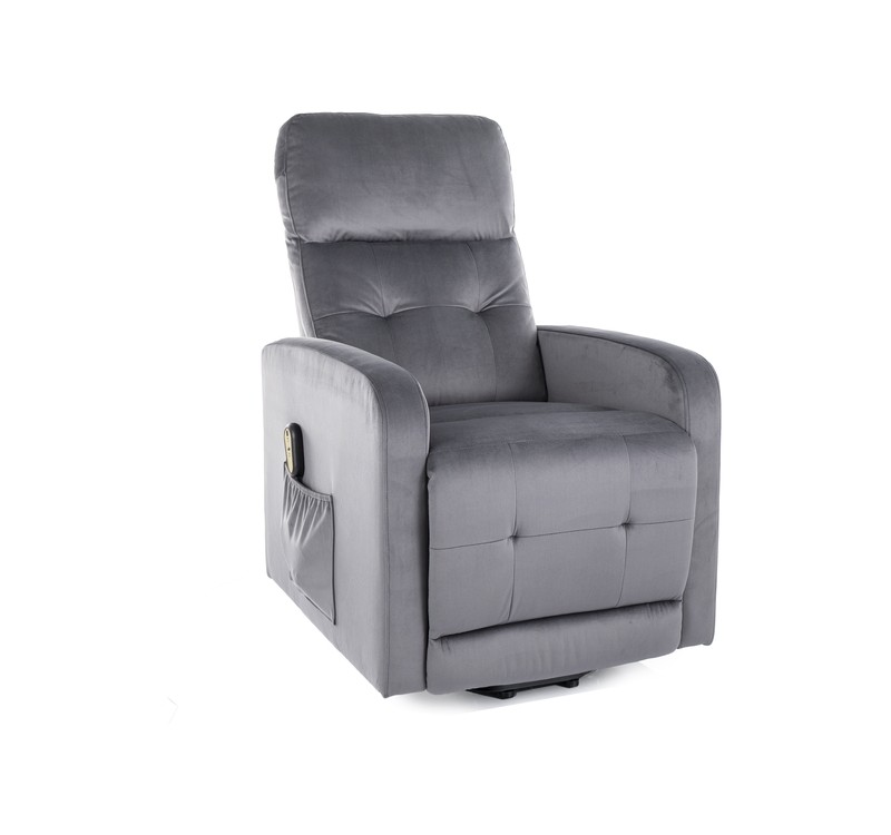 FOTEL ROZKŁADANY OTUS II (FUNKCJA PIONIZACJI) VELVET SZARY BLUVEL 14
