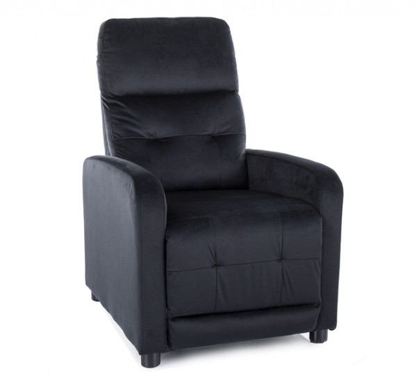 FOTEL ROZKŁADANY OTUS VELVET CZARNY BLUVEL 19