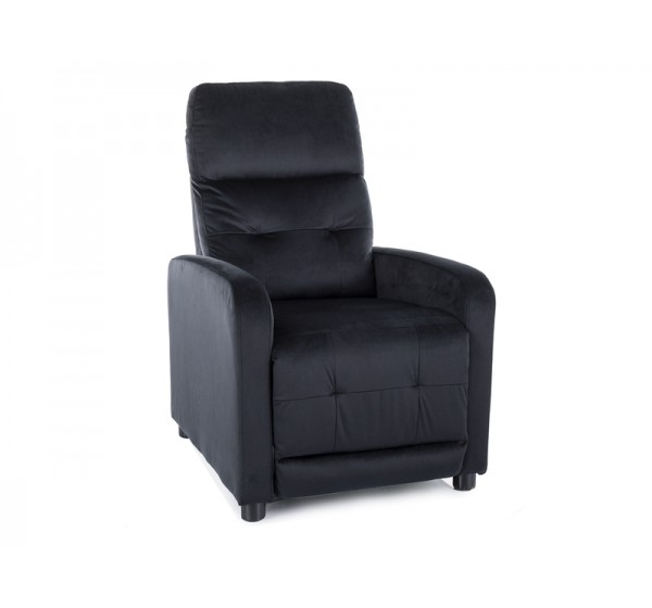 FOTEL ROZKŁADANY OTUS VELVET CZARNY BLUVEL 19
