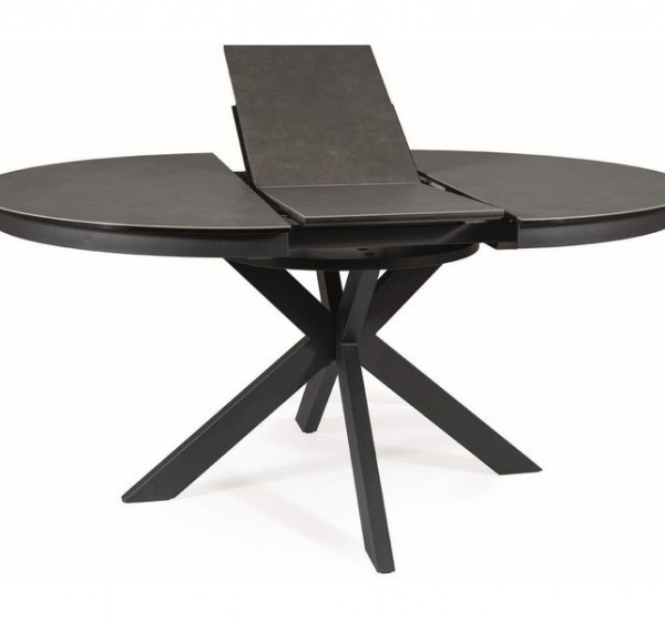 STÓŁ PORTO CERAMIC CIEMNY SZARY EFEKT MARMURU/CZARNY MAT 120(160)X120