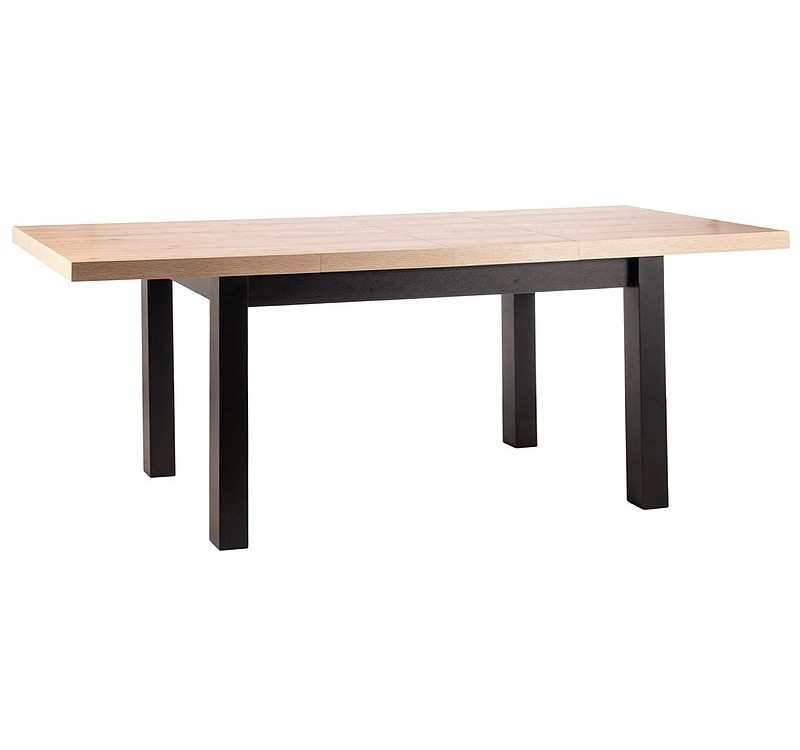 STÓŁ PRESTO DĄB ARTISAN / CZARNY 140(218)X80