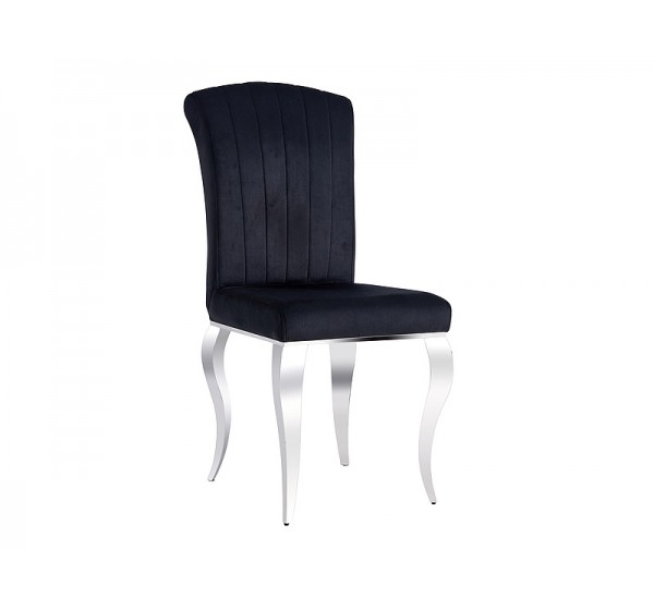 CHAIR PRINCE VELVET CHROME / BLACK DIOMMI PRINCEVCHC