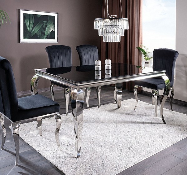 CHAIR PRINCE VELVET CHROME / BLACK DIOMMI PRINCEVCHC