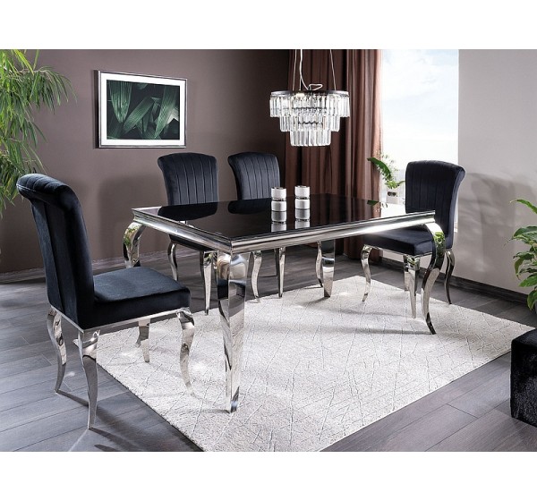 CHAIR PRINCE VELVET CHROME / BLACK DIOMMI PRINCEVCHC