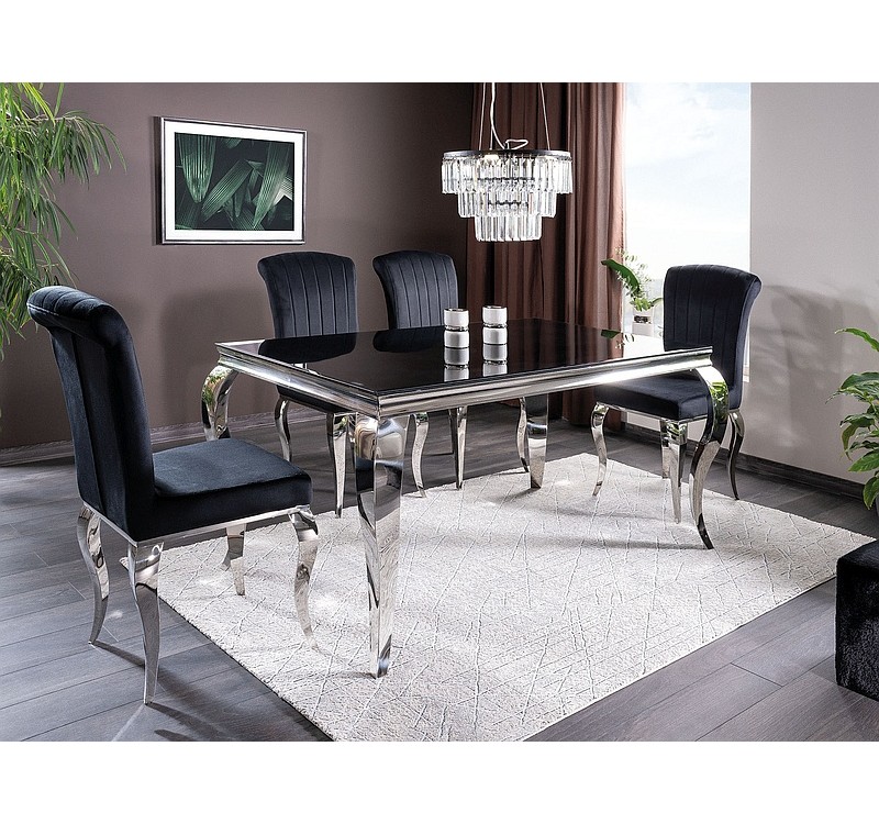 CHAIR PRINCE VELVET CHROME / BLACK DIOMMI PRINCEVCHC