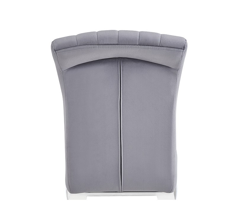 CHAIR PRINCE VELVET CHROME / GRAY TAP. 195 DIOMMI PRINCEVSZCH