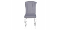 CHAIR PRINCE VELVET CHROME / GRAY TAP. 195 DIOMMI PRINCEVSZCH