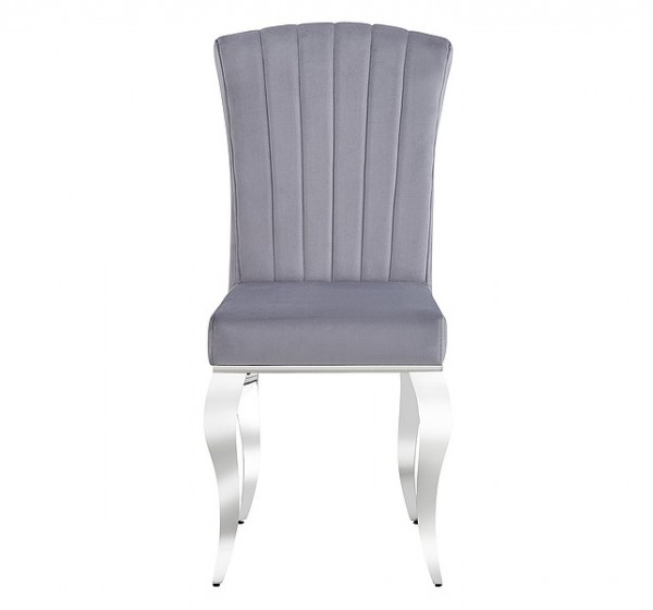 CHAIR PRINCE VELVET CHROME / GRAY TAP. 195 DIOMMI PRINCEVSZCH
