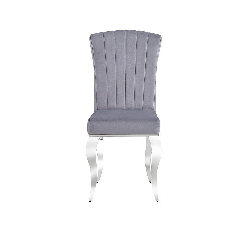 CHAIR PRINCE VELVET CHROME / GRAY TAP. 195 DIOMMI PRINCEVSZCH