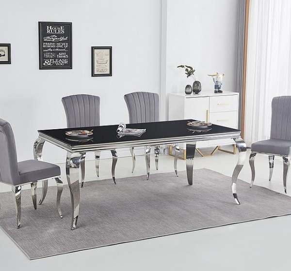 CHAIR PRINCE VELVET CHROME / GRAY TAP. 195 DIOMMI PRINCEVSZCH
