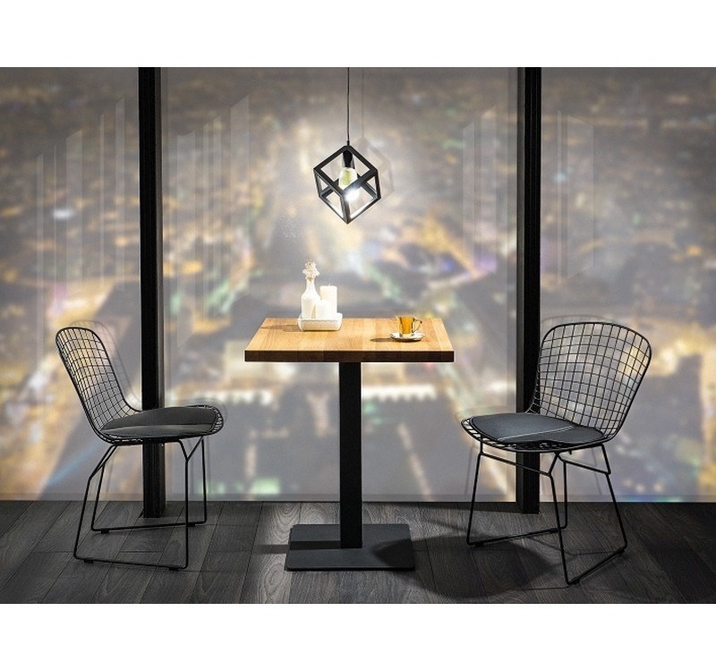 Τραπέζι μπαρ ξύλινο Puro 80x80x76 μαύρο/δρυς DIOMMI PUROLAMD80