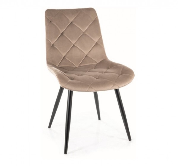 KRZESŁO RALPH VELVET CZARNY STELAŻ/CIEMNY BEŻ BLUVEL 40