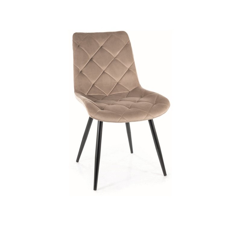 KRZESŁO RALPH VELVET CZARNY STELAŻ/CIEMNY BEŻ BLUVEL 40