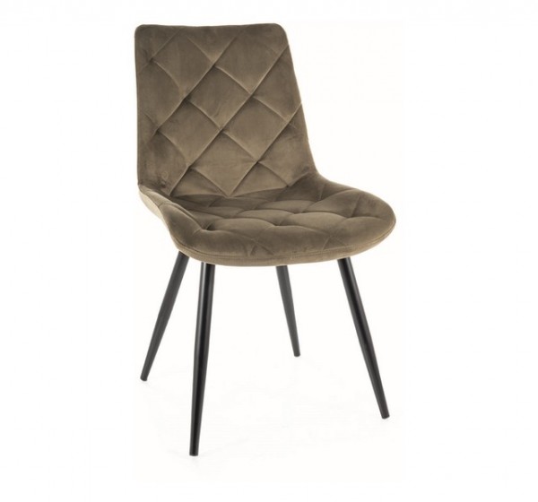KRZESŁO RALPH VELVET CZARNY STELAŻ/OLIWKA BLUVEL 77