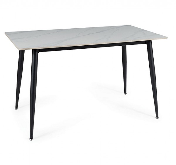 STÓŁ RION BIAŁY/ CZARNY STELAŻ 130X70
