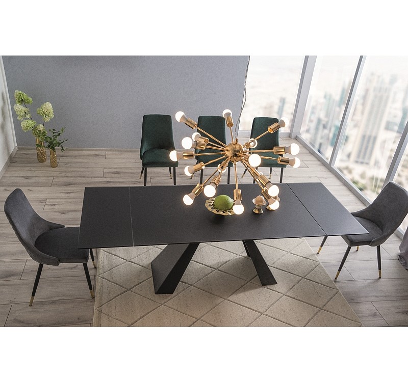 ΤΡΑΠΕΖΙ SALVADORE ΜΑΥΡΟ ΜΑΤ 160 (240) X90 DIOMMI SALVADOREC160